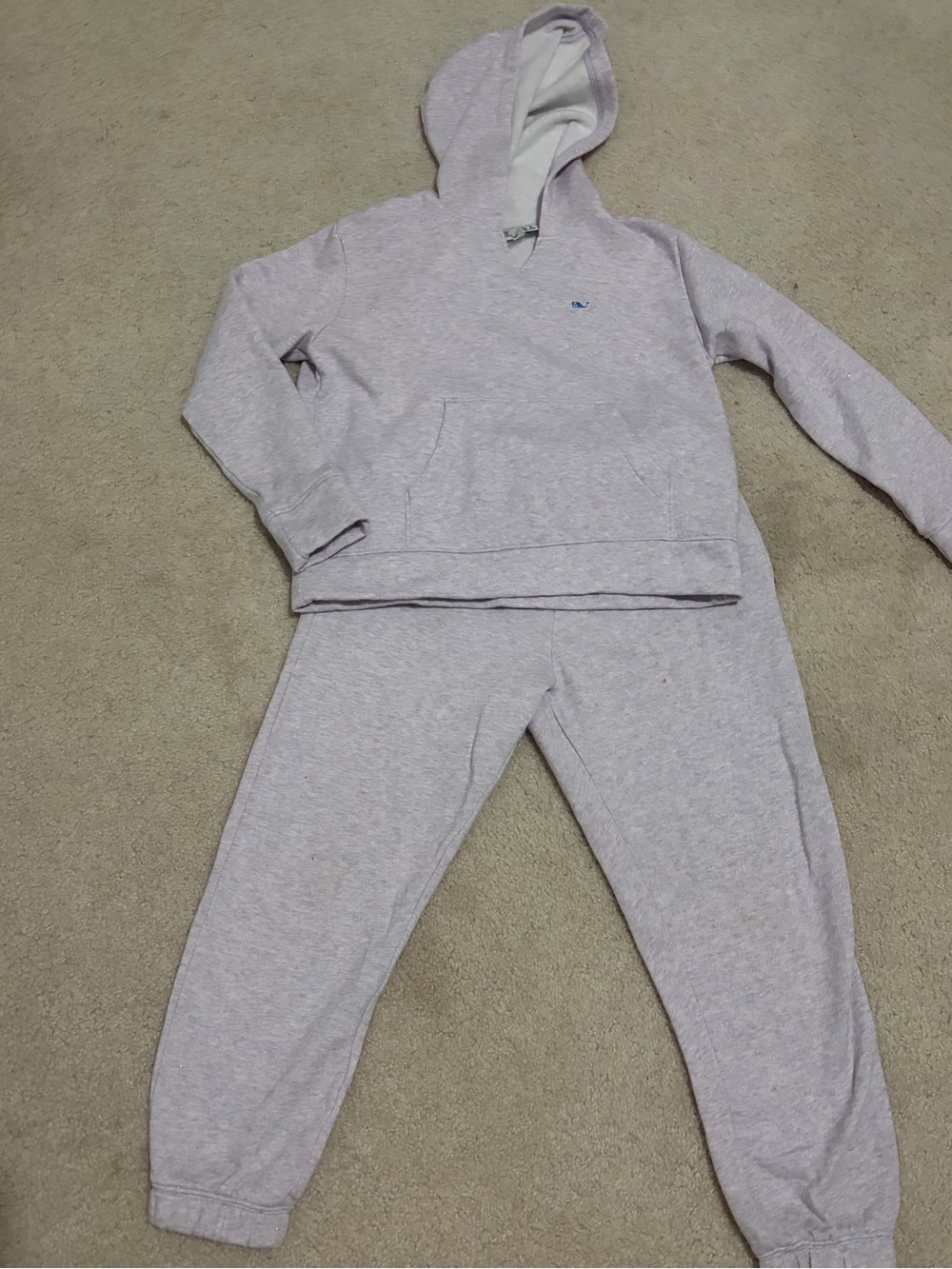 Vineyard Vines Kids Light Lavender Hoodie & Jogger Set - Whale Logo